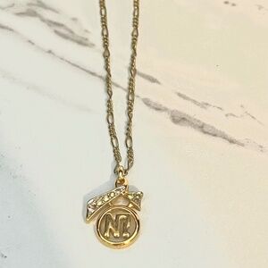 Nina ricci crystal pendant initial necklace